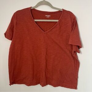 Old Navy Women's Rust V-Neck Tee